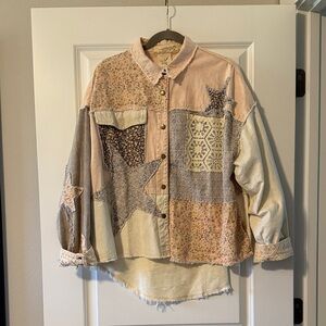 Vintage-Inspired Patchwork Jean Jacket